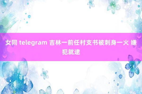 女同 telegram 吉林一前任村支书被刺身一火 嫌犯就逮