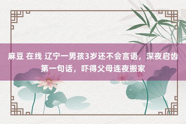 麻豆 在线 辽宁一男孩3岁还不会言语，深夜启齿第一句话，吓得父母连夜搬家