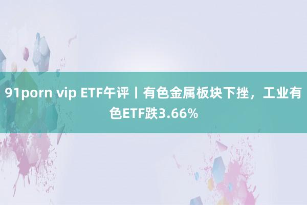 91porn vip ETF午评丨有色金属板块下挫，工业有色ETF跌3.66%