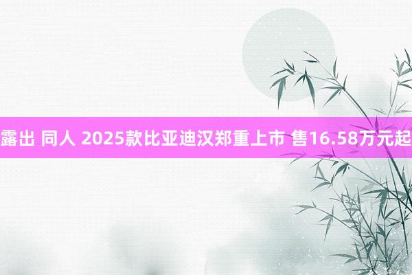 露出 同人 2025款比亚迪汉郑重上市 售16.58万元起