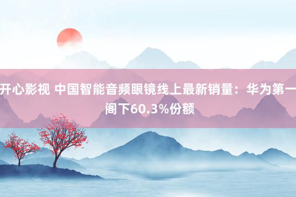 开心影视 中国智能音频眼镜线上最新销量：华为第一 阁下60.3%份额