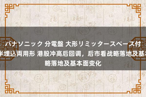 パナソニック 分電盤 大形リミッタースペース付 露出・半埋込両用形 港股冲高后回调，后市看战略落地及基本面变化