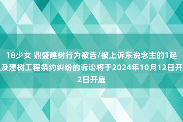 18少女 鼎盛建树行为被告/被上诉东说念主的1起触及建树工程条约纠纷的诉讼将于2024年10月12日开庭