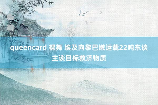 queencard 裸舞 埃及向黎巴嫩运载22吨东谈主谈目标救济物质