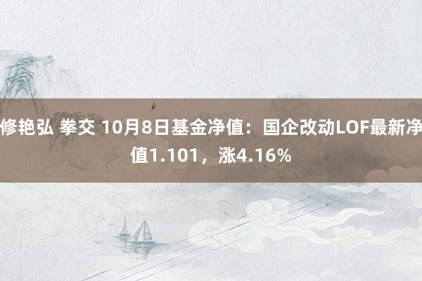 修艳弘 拳交 10月8日基金净值：国企改动LOF最新净值1.101，涨4.16%