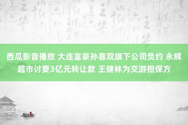 西瓜影音播放 大连富豪孙喜双旗下公司负约 永辉超市讨要3亿元转让款 王健林为交游担保方