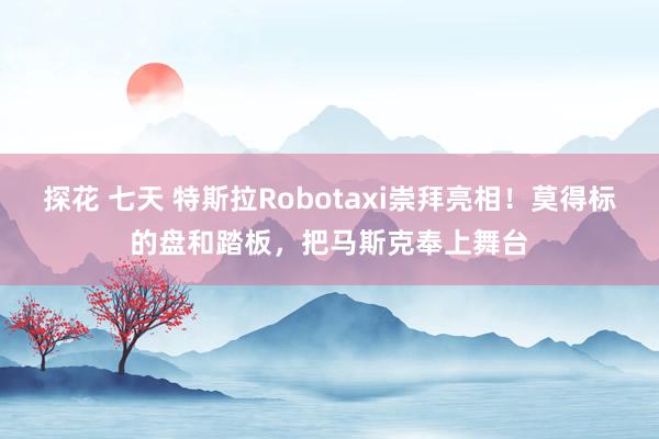 探花 七天 特斯拉Robotaxi崇拜亮相！莫得标的盘和踏板，把马斯克奉上舞台