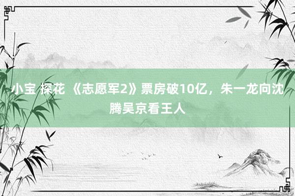 小宝 探花 《志愿军2》票房破10亿，朱一龙向沈腾吴京看王人