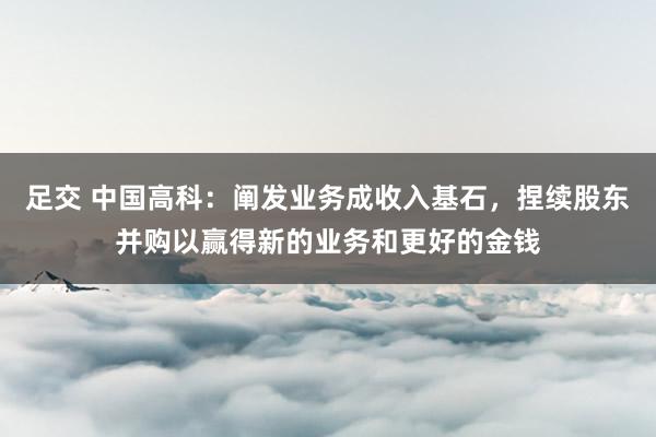 足交 中国高科：阐发业务成收入基石，捏续股东并购以赢得新的业务和更好的金钱