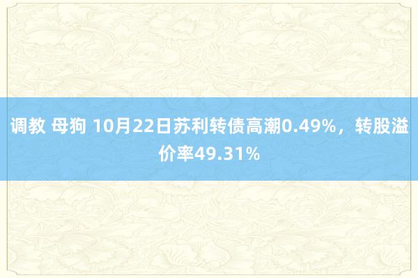 调教 母狗 10月22日苏利转债高潮0.49%，转股溢价率49.31%