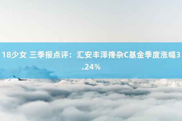 18少女 三季报点评：汇安丰泽搀杂C基金季度涨幅3.24%