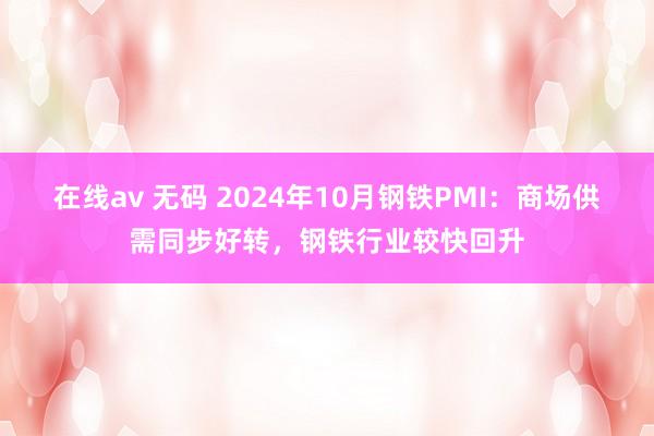 在线av 无码 2024年10月钢铁PMI：商场供需同步好转，钢铁行业较快回升