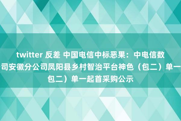 twitter 反差 中国电信中标恶果：中电信数智科技有限公司安徽分公司凤阳县乡村智治平台神色（包二）单一起首采购公示