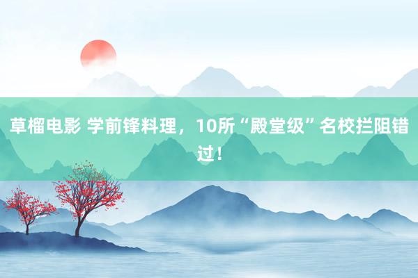 草榴电影 学前锋料理，10所“殿堂级”名校拦阻错过！