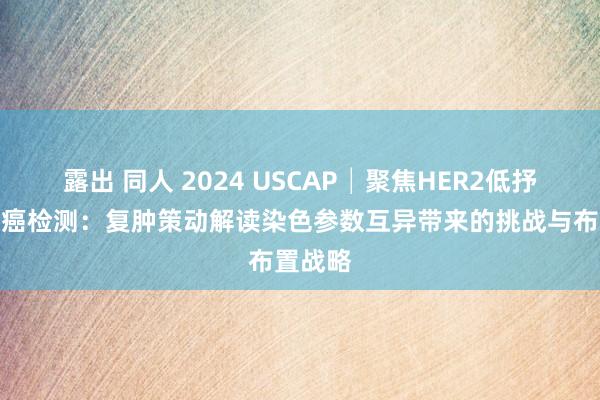 露出 同人 2024 USCAP│聚焦HER2低抒发乳腺癌检测：复肿策动解读染色参数互异带来的挑战与布置战略