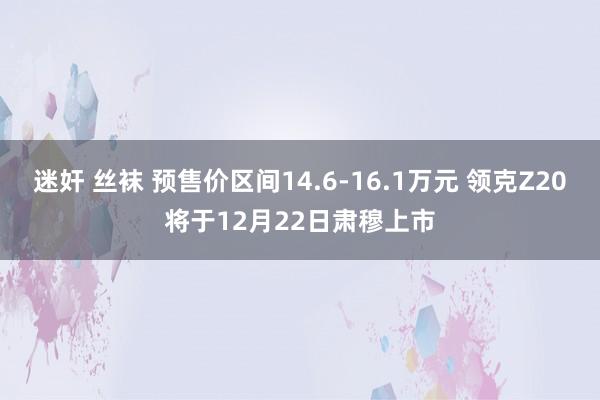 迷奸 丝袜 预售价区间14.6-16.1万元 领克Z20将于12月22日肃穆上市