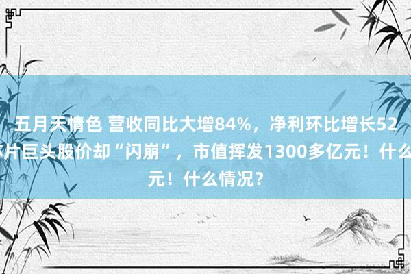 五月天情色 营收同比大增84%，净利环比增长52%，芯片巨头股价却“闪崩”，市值挥发1300多亿元！什么情况？