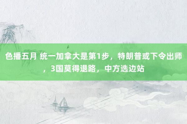 色播五月 统一加拿大是第1步，特朗普或下令出师，3国莫得退路，中方选边站