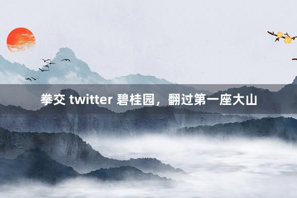 拳交 twitter 碧桂园，翻过第一座大山